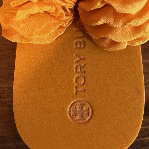 Tory Burch The Yo-Yo Squash Orange Flip-Flops Sandals Size 7 Women’s - Picture 6 of 10